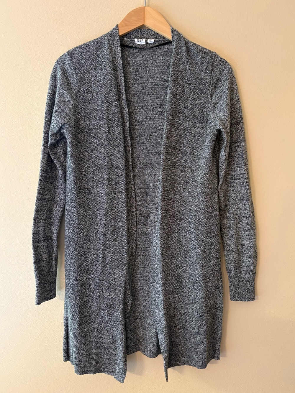 GAP Long Open-Front Gray Cardigan Size XS